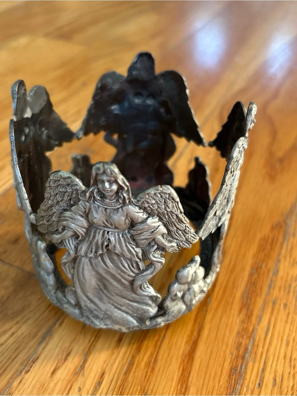 Silver Angel Candle Holder
